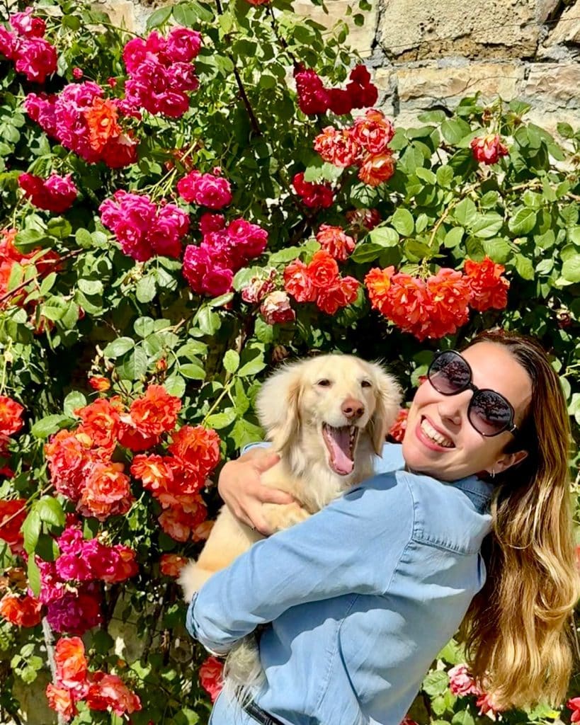 Woman with dachshund, lifestyle reinvention and quiet luxury
